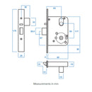 LOCKWOOD DOOR MORTICE LOCK SYNERGY VESTIBULE 60MM BACKSET SATIN CHROME 3572SC - primehardware
