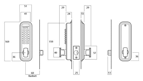 LOCKWOOD DIGITAL DOOR LOCK ENTRANCE SET SATIN CHROME 530DXSC *DISPLAY PACK* - primehardware