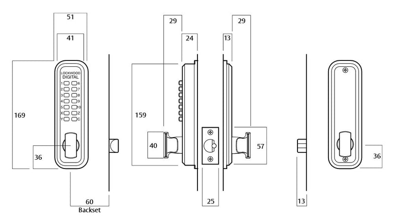 LOCKWOOD DIGITAL DOOR LOCK ENTRANCE SET SATIN CHROME 530DXSC *DISPLAY PACK*