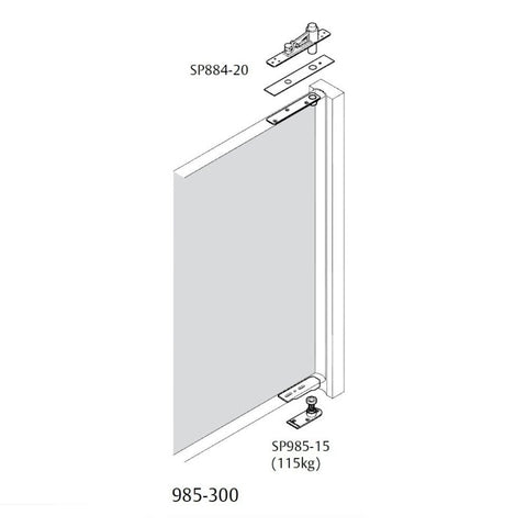 Lockwood 985 - 300SSS Aluminium Timber Door Hinge Pivot Kit - primehardware
