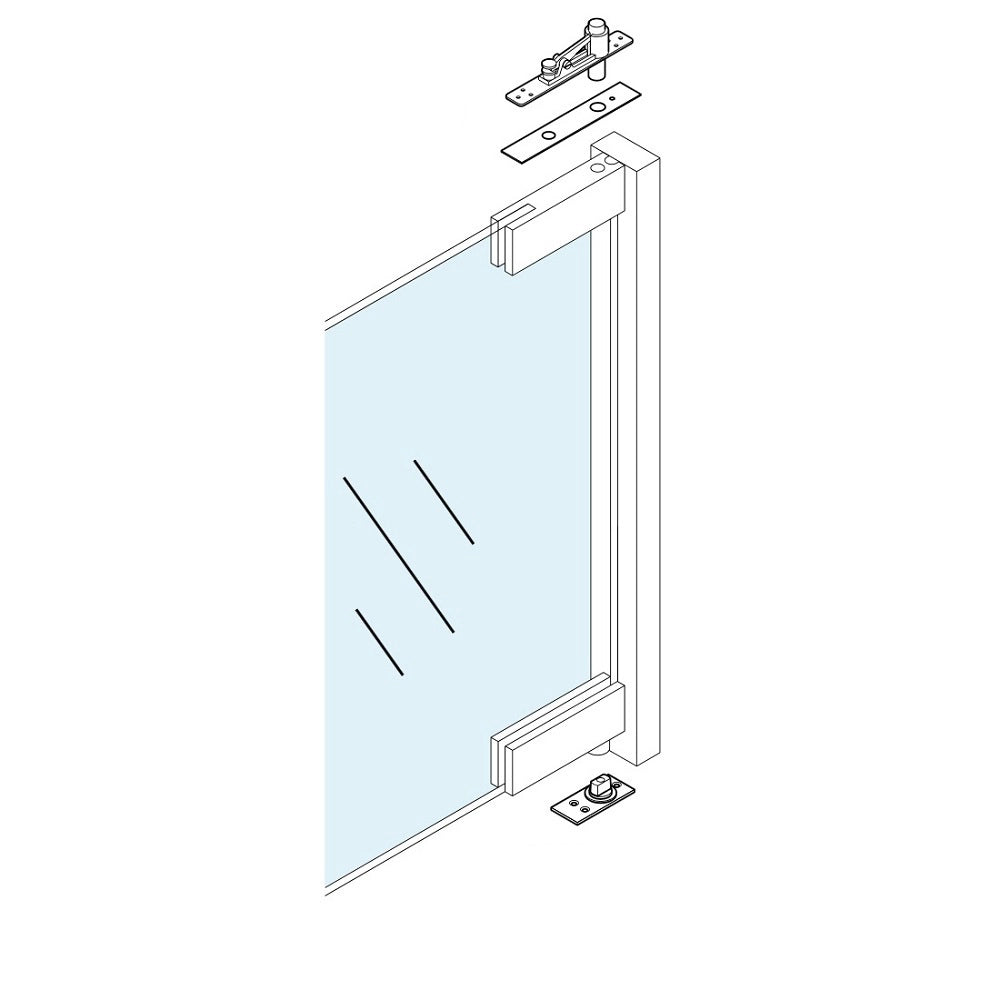 LOCKWOOD 985 - 350SSS GLASS DOOR HINGE PIVOT KIT HEAVY DUTY ADJUSTABLE - primehardware