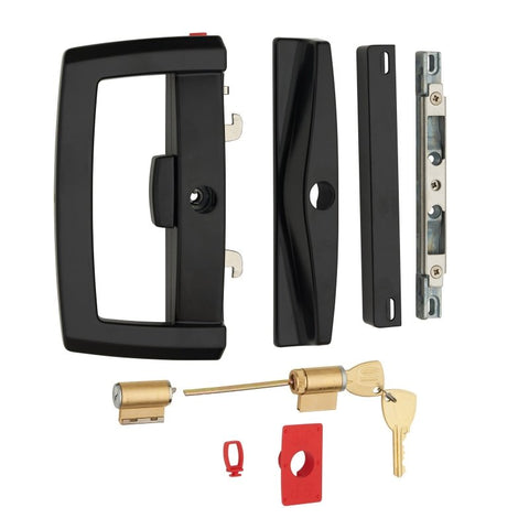 LOCKWOOD ONYX SLIDING PATIO DOOR LOCK SLIM OUTER PULL BLACK 9A1A2/5PBLK - primehardware