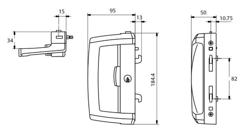 LOCKWOOD ONYX SLIDING PATIO DOOR LOCK SLIM OUTER PULL BLACK 9A1A2/5PBLK - primehardware