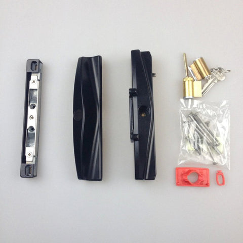 LOCKWOOD ONYX SLIDING PATIO DOOR LOCK SLIM INNER & OUTER PULL BLACK 9A3A2/5PBLK - primehardware