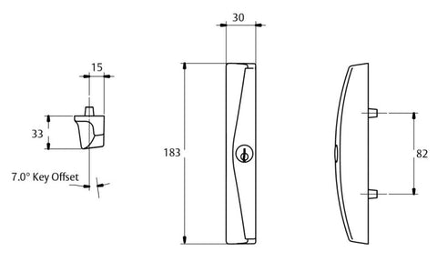 LOCKWOOD ONYX SLIDING PATIO DOOR LOCK SLIM INNER & OUTER PULL WHITE 9A3A25PWH - primehardware