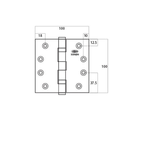 LOCKWOOD BALL BEARING HINGE POLISHED STAINLESS STEEL 100X100X2.5MM LW10000BBPSS - primehardware