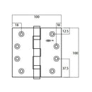 LOCKWOOD DOOR BUTT HINGE BALL BEARING STAINLESS STEEL LW10000BBSSS - primehardware