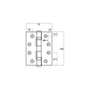 Lockwood LW10075BBSSS 100x75x2.5mm Ball Bearing Door Butt Hinge - primehardware