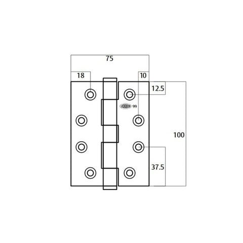 Lockwood LW10075FPSSS 100x75x2.5mm Fixed Pin Door Butt Hinge - primehardware