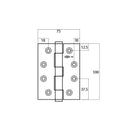 Lockwood LW10075FPSSS 100x75x2.5mm Fixed Pin Door Butt Hinge - primehardware