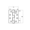 LOCKWOOD DOOR BUTT HINGE LOOSE PIN 100X75X2.5MM STAINLESS STEEL LW10075LPSSS - primehardware