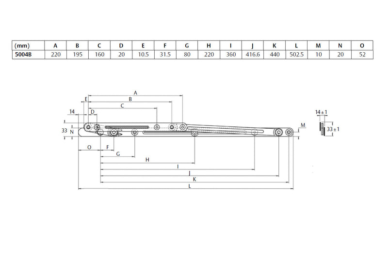 INTERLOCK WINDOW STAY P1004 503MM FRICTION HINGE STAINLESS STEEL