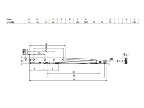 INTERLOCK WINDOW STAY P1080 420MM FRICTION HINGE STAINLESS STEEL - primehardware