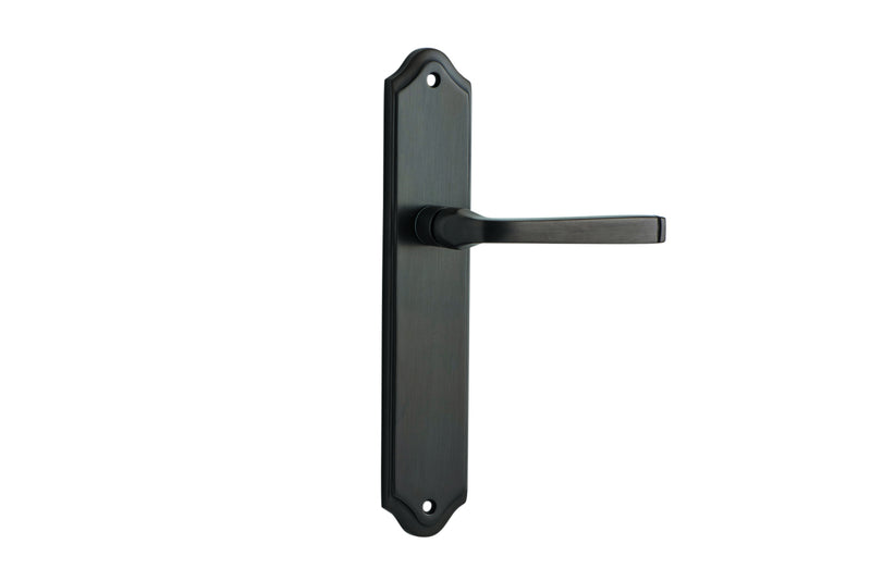 IVER ANNECY DOOR LEVER HANDLE ON SHOULDERED BACKPLATE SIGNATURE BRASS - CUSTOMISE TO YOUR NEEDS