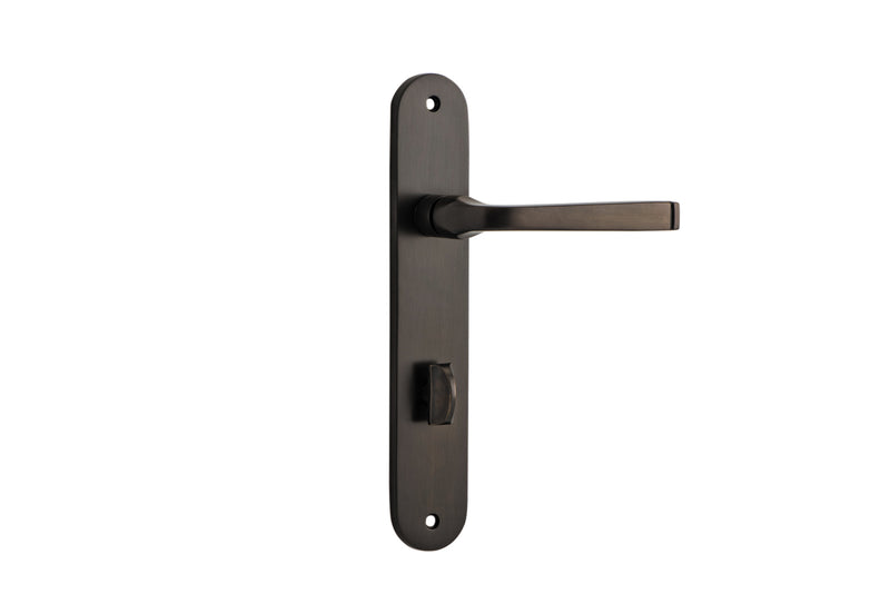 IVER ANNECY DOOR LEVER HANDLE ON OVAL BACKPLATE SIGNATURE BRASS - CUSTOMISE TO YOUR NEEDS