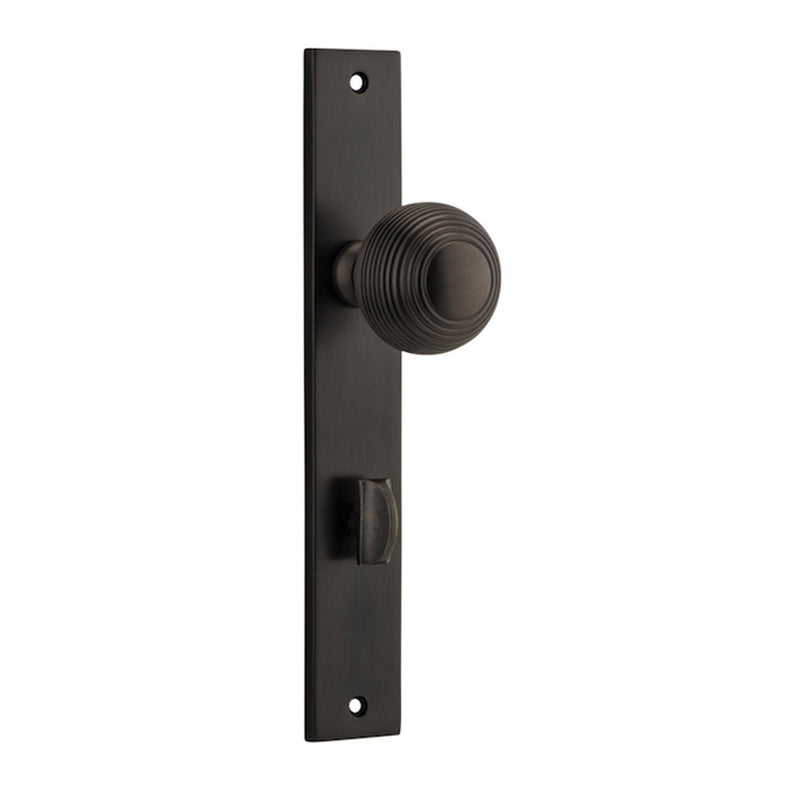 IVER GUILDFORD DOOR KNOB ON RECTANGULAR BACKPLATE SIGNATURE BRASS - CUSTOMISE TO YOUR NEEDS
