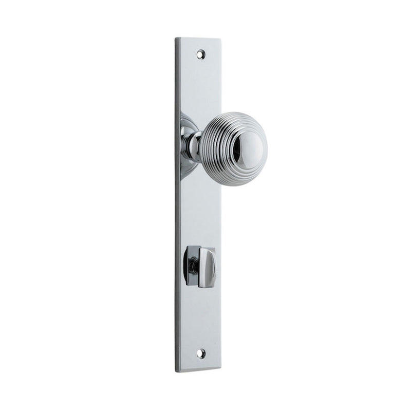 IVER GUILDFORD DOOR KNOB ON RECTANGULAR BACKPLATE CHROME PLATED - CUSTOMISE TO YOUR NEEDS