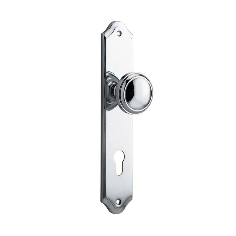 IVER PADDINGTON DOOR KNOB ON SHOULDERED BACKPLATE CHROME PLATED - CUSTOMISE TO YOUR NEEDS