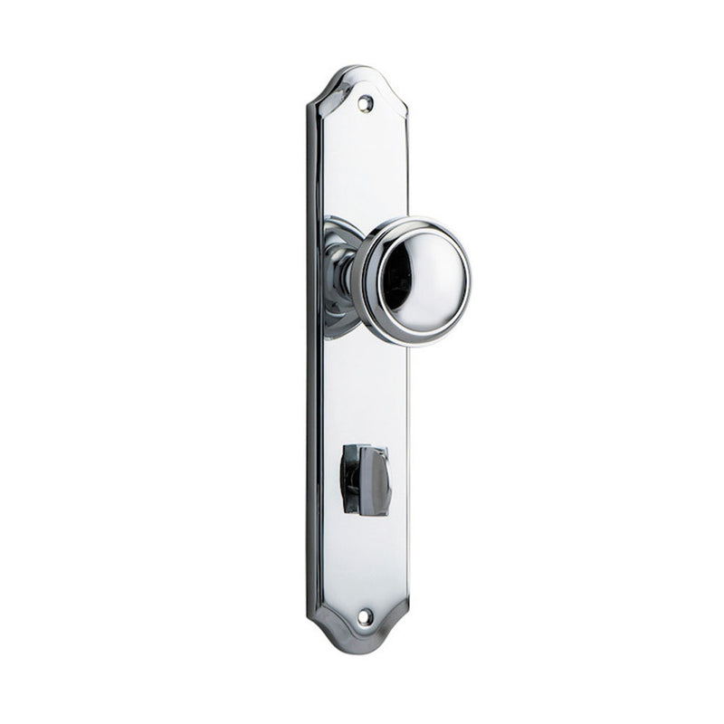IVER PADDINGTON DOOR KNOB ON SHOULDERED BACKPLATE CHROME PLATED - CUSTOMISE TO YOUR NEEDS
