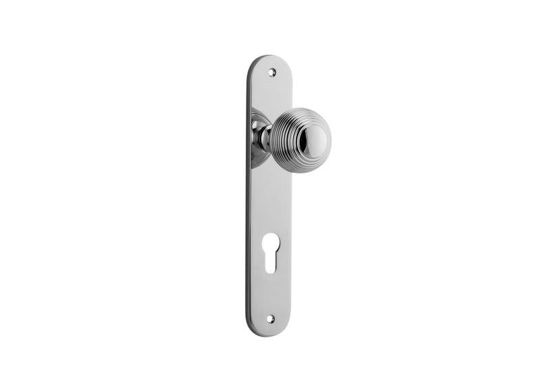 IVER GUILDFORD DOOR KNOB ON OVAL BACKPLATE CHROME PLATED - CUSTOMISE TO YOUR NEEDS
