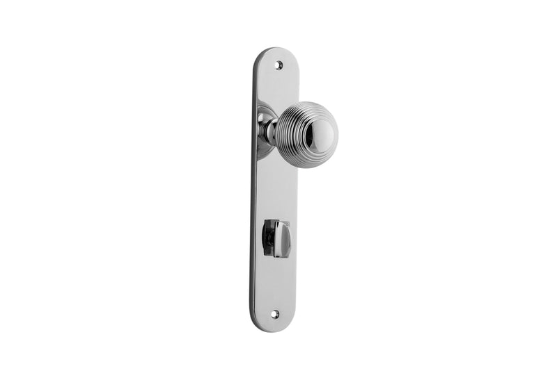 IVER GUILDFORD DOOR KNOB ON OVAL BACKPLATE CHROME PLATED - CUSTOMISE TO YOUR NEEDS