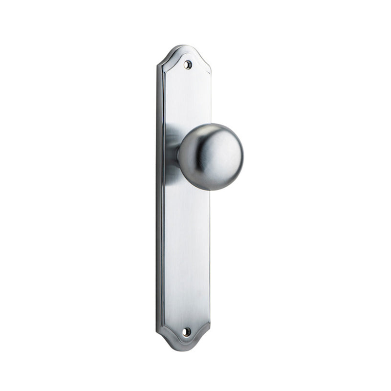 IVER CAMBRIDGE DOOR KNOB ON SHOULDERED BACKPLATE BRUSHED CHROME - CUSTOMISE TO YOUR NEEDS