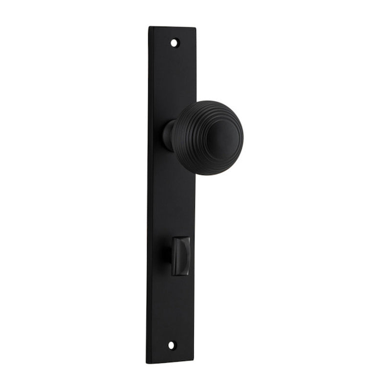 IVER GUILDFORD DOOR KNOB ON RECTANGULAR BACKPLATE MATT BLACK - CUSTOMISE TO YOUR NEEDS