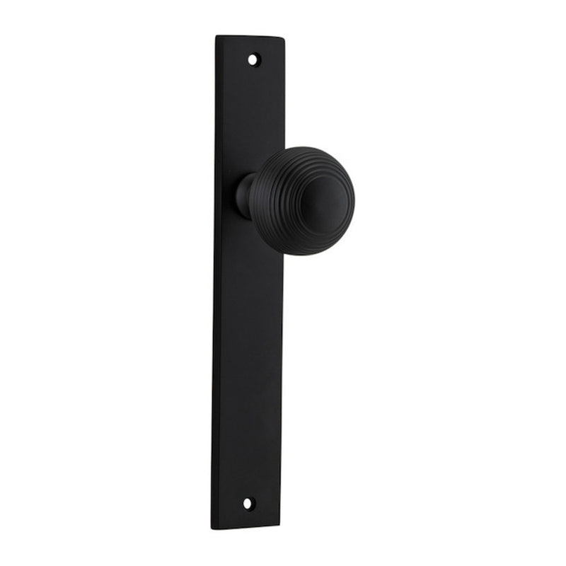 IVER GUILDFORD DOOR KNOB ON RECTANGULAR BACKPLATE MATT BLACK - CUSTOMISE TO YOUR NEEDS