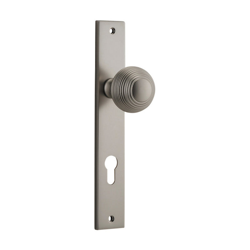 IVER GUILDFORD DOOR KNOB ON RECTANGULAR BACKPLATE SATIN NICKEL - CUSTOMISE TO YOUR NEEDS