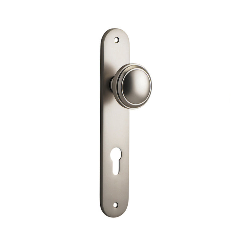 IVER PADDINGTON DOOR KNOB ON OVAL BACKPLATE SATIN NICKEL - CUSTOMISE TO YOUR NEEDS