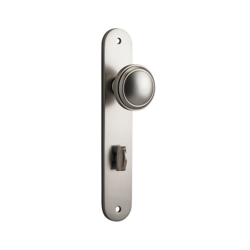 IVER PADDINGTON DOOR KNOB ON OVAL BACKPLATE SATIN NICKEL - CUSTOMISE TO YOUR NEEDS