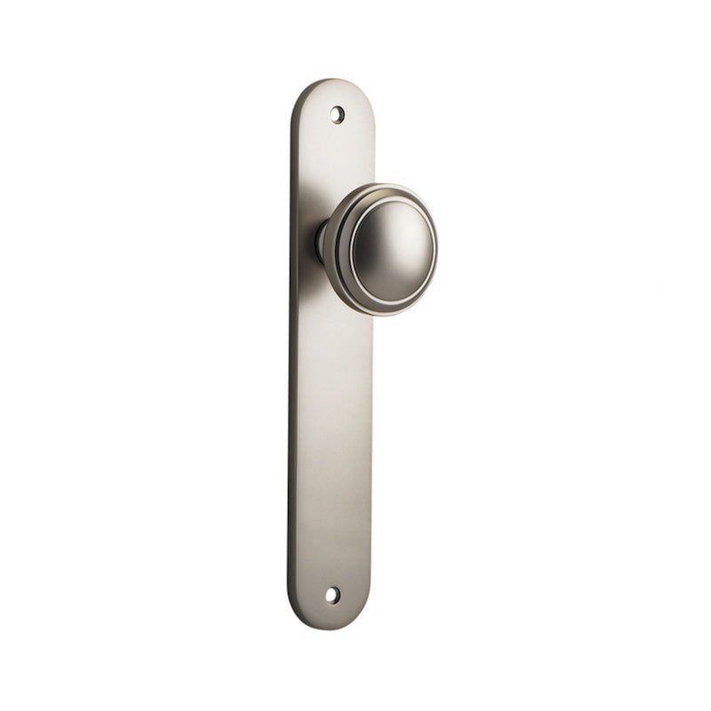 IVER PADDINGTON DOOR KNOB ON OVAL BACKPLATE SATIN NICKEL - CUSTOMISE TO YOUR NEEDS