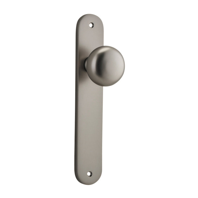 IVER CAMBRIDGE DOOR KNOB ON OVAL BACKPLATE SATIN NICKEL - CUSTOMISE TO YOUR NEEDS