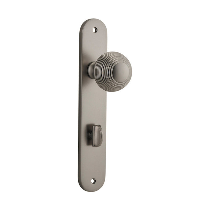 IVER GUILDFORD DOOR KNOB ON OVAL BACKPLATE SATIN NICKEL - CUSTOMISE TO YOUR NEEDS