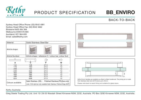 KETHY BB2181 CABINET FLINDERS ENVIRO 12MM CURVED TOP B TO B HANDLE