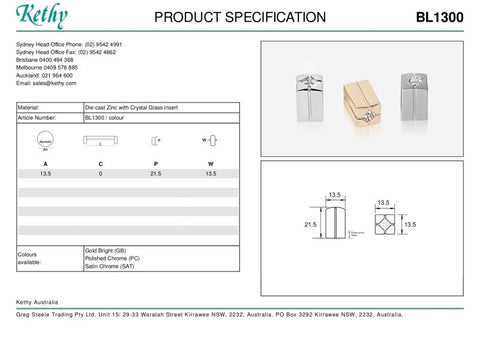 KETHY BL1300 CABINET POLARIS KNOB 13.5MM 4 STONE