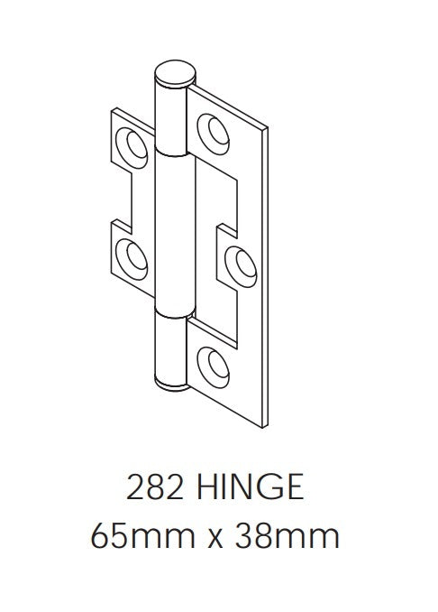 BRIO NON MORTICE STAINLESS STEEL HINGE 282SS FOR TOP HUNG INTERIOR FOLDING PANEL