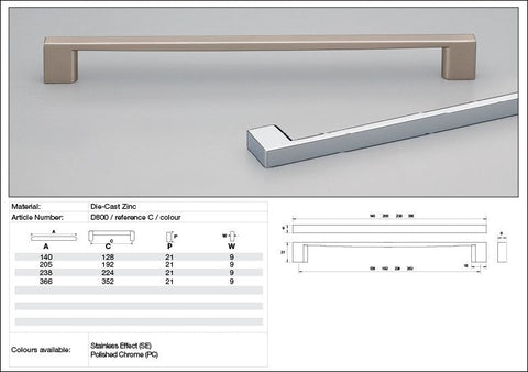 KETHY D800 CABINET EATON HANDLE 352MM
