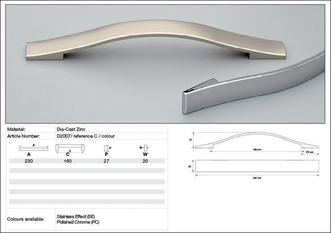 KETHY D902 CABINET PULL HANDLE 160MM