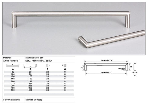 KETHY E2087 ENNA 15.8MM ROUND D PULL STAINLESS STEEL