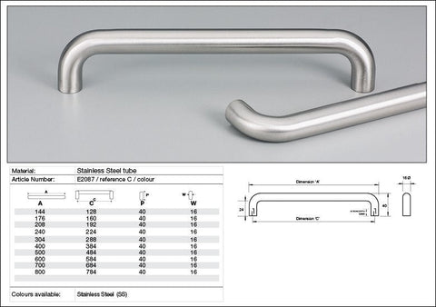 KETHY E2107 ISPRA 8MM ROUND FLUSH ENDS STAINLESS STEEL