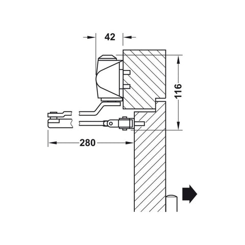 Hafele EN3 Startec DCL 110 Fire Rated Silver Overhead Door Closer - primehardware