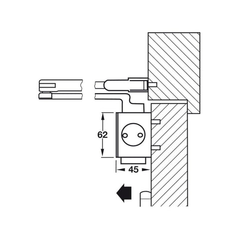 Hafele DCL55 EN - 2 - 6 Overhead Door Closer with Standard Arm - primehardware