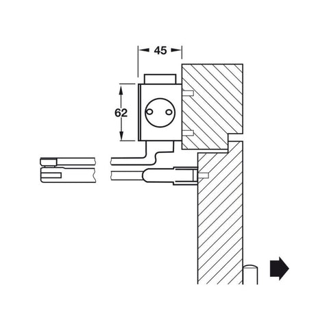 Hafele DCL55 EN - 2 - 6 Overhead Door Closer with Standard Arm - primehardware