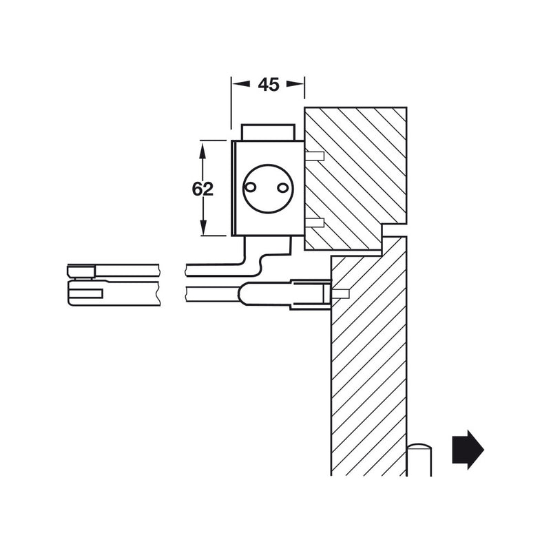 Hafele DCL55 EN-2-6 Overhead Door Closer with Standard Arm