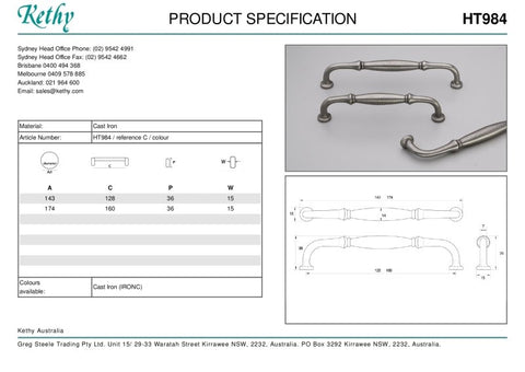 KETHY HT984 CABINET WINCHESTER HANDLE CAST IRON