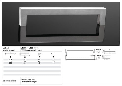 Kethy E5083 15MM Biella Entrance Pull Door Square Handle BTB Pair - primehardware