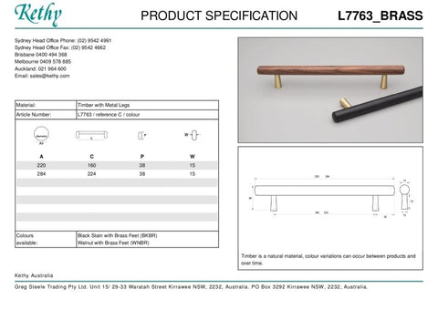 KETHY L7763 CABINET TILLA HANDLE 224MM