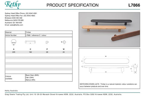 KETHY L7866 CABINET BRUTUS HANDLE 160MM