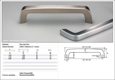 KETHY L809 CABINET EPOCH LIGHT HANDLE BRUSHED NICKEL
